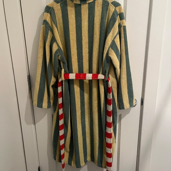 Dusen Dusen Bathrobe Lime Stripe Small - Picture 6 of 6